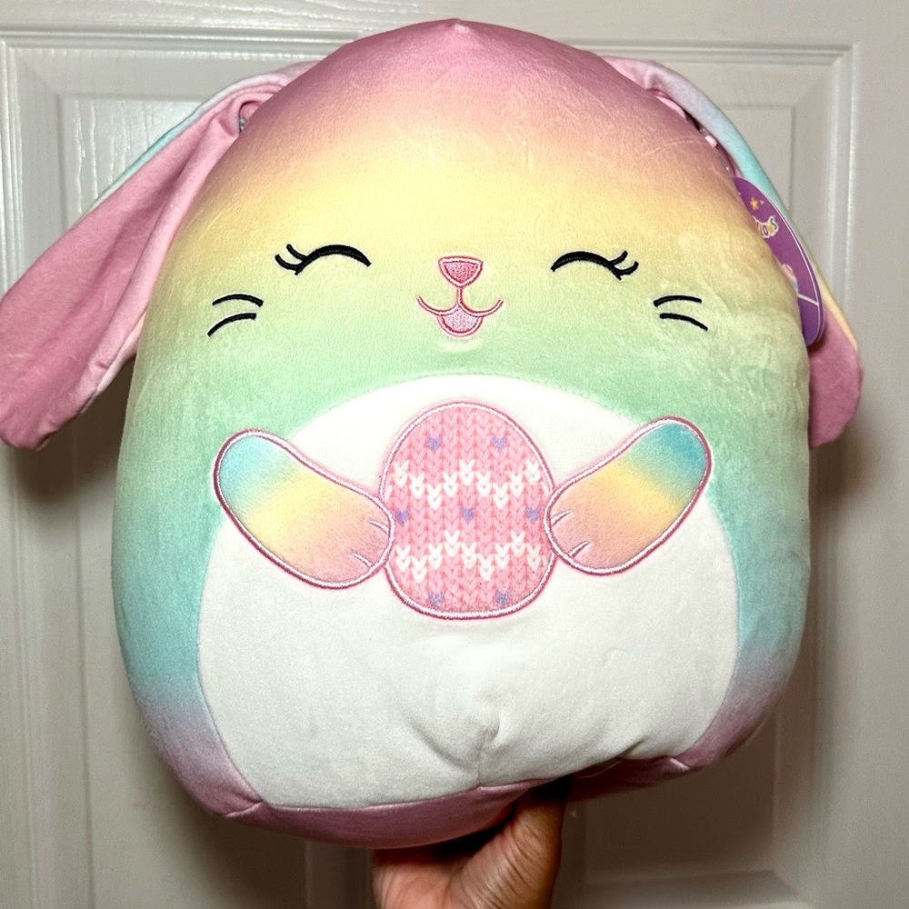 squishmallow | easter toys | wu bunny | pastel rainbow bunny
